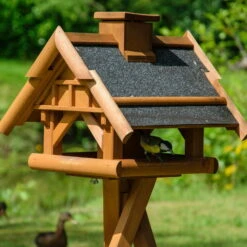 Vogelhaus Inkl. Ständer, Holz, Bernstein, 39 X 38 X 33 Cm -Gartenbedarf Geschäft 0910101485 Vogelhaus inkl Staender 7 111711