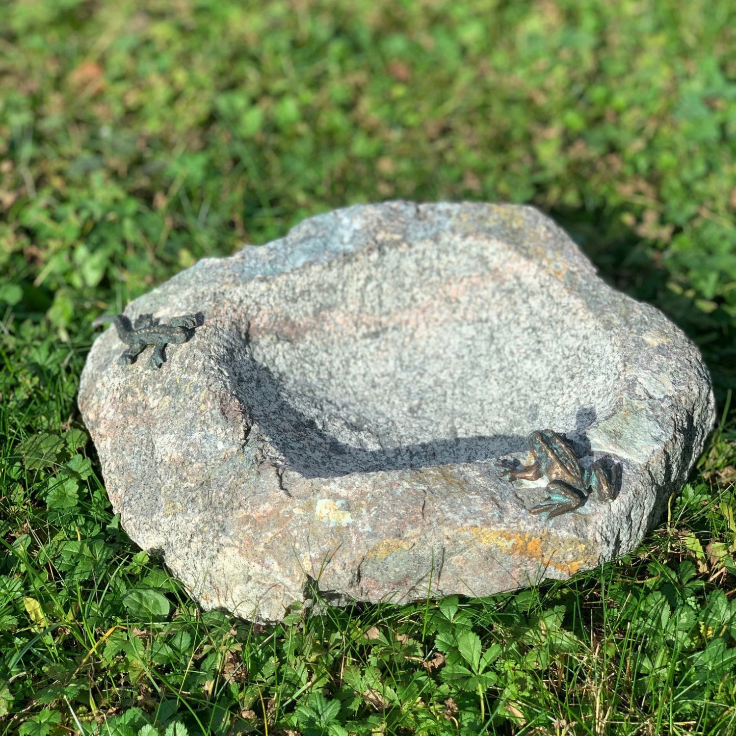 Rottenecker Vogeltränke Mit Frosch & Eidechse, Granit/Bronze, 10 X 25 X 20 Cm 3 Rottenecker Vogeltränke Mit Frosch & Eidechse, Granit/Bronze, 10 X 25 X 20 Cm