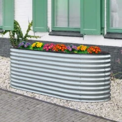 Neue Veröffentlichungen -Gartenbedarf Geschäft 0980250149 Hochbeet Welle oval Stahlblech Gr 2 mit Kantenschutz silber 1 94161