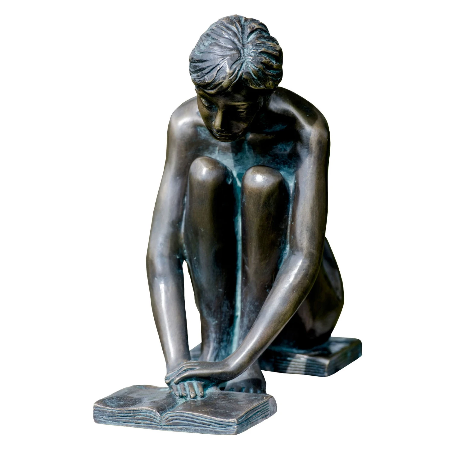 Mädchen Lesend, Iris, Braun, Bronze, H 25 X B12 X T20 Cm 4 Mädchen Lesend, Iris, Braun, Bronze, H 25 X B12 X T20 Cm – Bild 2