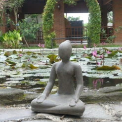 Steinguss Gartenornament 'Yoga', Natur, 26 X 18 X 31 Cm -Gartenbedarf Geschäft 0980306816 steinguss gartenornament yoga 2 123354