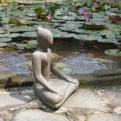 Steinguss Gartenornament 'Yoga', Natur, 26 X 18 X 31 Cm -Gartenbedarf Geschäft 0980306816 steinguss gartenornament yoga 3 123353