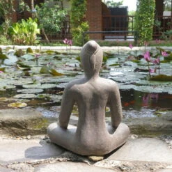 Steinguss Gartenornament 'Yoga', Natur, 26 X 18 X 31 Cm -Gartenbedarf Geschäft 0980306816 steinguss gartenornament yoga 4 123352