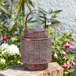 Kölle Solarlaterne Tangier, Kupfer, 18 X 23 Cm -Gartenbedarf Geschäft 2950100527 Koelle Solarlaterne TANGIER D18xH23cm warmweiss 2 86250