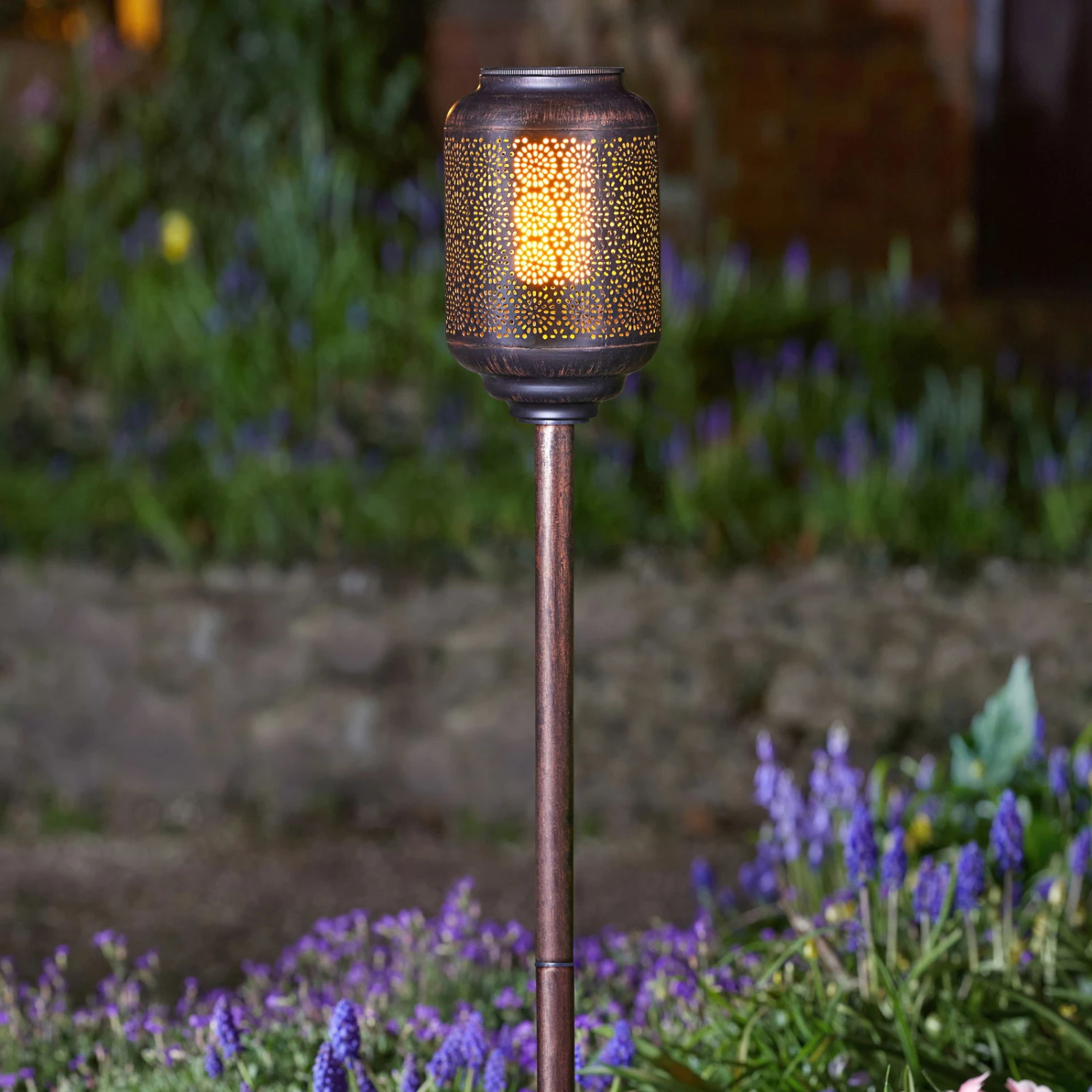 Solarleuchte 'Tunis' Mit Flammeneffekt, Grau, Ca. Ø 12 X H 90 Cm 3 Solarleuchte 'Tunis' Mit Flammeneffekt, Grau, Ca. Ø 12 X H 90 Cm