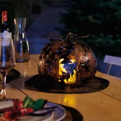 Gartenleuchte Kürbis Mit Blatt, Kupfer, Ca. 23,5 X 28 Cm 7 Gartenleuchte Kürbis Mit Blatt, Kupfer, Ca. 23,5 X 28 Cm -Gartenbedarf Geschäft 2950200261 Kuerbis mit Blatt 3 90116