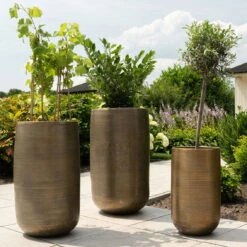 Pflanzgefäß 'Rowen', Gold, Ø 41 X H 72 Cm 12 Pflanzgefäß 'Rowen', Gold, Ø 41 X H 72 Cm -Gartenbedarf Geschäft 3210801630 3210801631 3210801632 3210801633 Pflanzgefaess Rowen gold 8 115020