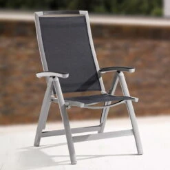 Sieger Exklusiv Klappsessel Trento Graphit, Bezug Grau -Gartenbedarf Geschäft 3910302206 Klappsessel Trento graphit Bezug grau 02 39753