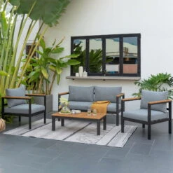 Loungeset 'Kingsbury' Inkl. Auflagen, 5tlg., Dunkelgrau 6 Loungeset 'Kingsbury' Inkl. Auflagen, 5tlg., Dunkelgrau -Gartenbedarf Geschäft 3910302647 Alu Loungeset Kingsbury 2 102907