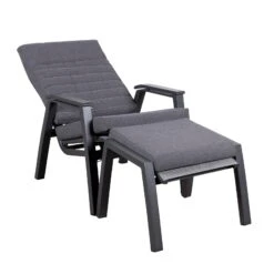 Loungesessel 'Paris', Grau/schwarz -Gartenbedarf Geschäft 3910302694 Loungesessel Paris inkl Auflage 10 118553