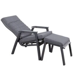 Loungesessel 'Paris', Grau/schwarz -Gartenbedarf Geschäft 3910302694 Loungesessel Paris inkl Auflage 11 118552