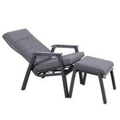 Loungesessel 'Paris', Grau/schwarz -Gartenbedarf Geschäft 3910302694 Loungesessel Paris inkl Auflage 12 118551