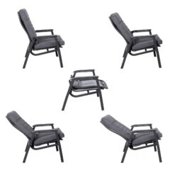 Loungesessel 'Paris', Grau/schwarz -Gartenbedarf Geschäft 3910302694 Loungesessel Paris inkl Auflage 25 118548