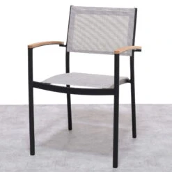 Stapelsessel 'Vera', Mattschwarz/birkengrau, Ca. 83 X 55 X 55 Cm 14 Stapelsessel 'Vera', Mattschwarz/birkengrau, Ca. 83 X 55 X 55 Cm -Gartenbedarf Geschäft 3910302710 Alu Stapelsessel Vera matt schwarz Textilen birkengrau 21 13 119304