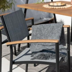 Stapelsessel 'Vera', Mattschwarz/birkengrau, Ca. 83 X 55 X 55 Cm 16 Stapelsessel 'Vera', Mattschwarz/birkengrau, Ca. 83 X 55 X 55 Cm -Gartenbedarf Geschäft 3910302710 Alu Stapelsessel Vera matt schwarz Textilen birkengrau 21 5 119306