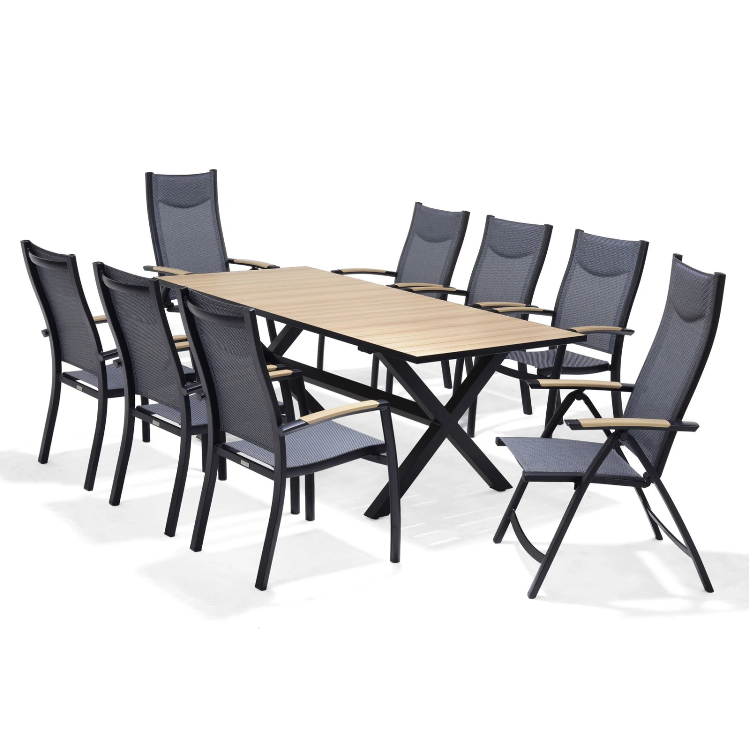 Stapelsessel 'Panama', Schwarz/grau, Ca. 100 X 65 X 62 Cm 5 Stapelsessel 'Panama', Schwarz/grau, Ca. 100 X 65 X 62 Cm – Bild 3