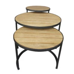 Beistelltisch 'Nestling', Schwarz, Natur 9 Beistelltisch 'Nestling', Schwarz, Natur -Gartenbedarf Geschäft 3910801532 Beistelltisch Nestling 3er Set Stahlgestell Belattung FSC Akazie 4 102344