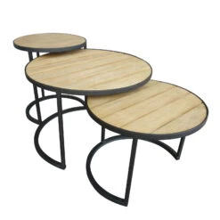 Beistelltisch 'Nestling', Schwarz, Natur 10 Beistelltisch 'Nestling', Schwarz, Natur -Gartenbedarf Geschäft 3910801532 Beistelltisch Nestling 3er Set Stahlgestell Belattung FSC Akazie 5 102345