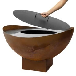 Feuerstelle 'Wave', Rost, Edelstahl, Ca. 100 X 55 X 100 Cm -Gartenbedarf Geschäft 3920100768 Feuerstelle WAVE rost ca100x55x100cm 2 1 119660