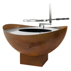 Feuerstelle 'Wave', Rost, Edelstahl, Ca. 100 X 55 X 100 Cm -Gartenbedarf Geschäft 3920100768 Feuerstelle WAVE rost ca100x55x100cm 3 119659