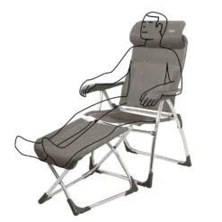 Crespo Hocker/Beinauflage Compact Klappbar, Silber/anthrazit -Gartenbedarf Geschäft 3930400909 Beinauflage Hocker 01 49025