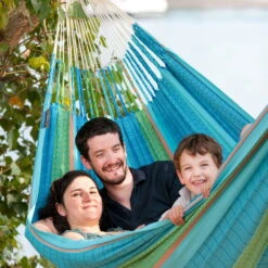 LA SIESTA Kingsize Familien-Hängematte Flora Curacao, Aus Bio-Baumwolle -Gartenbedarf Geschäft 3940200267 Kingsize Haengematte Flora curacao BioBaumwolle 47132