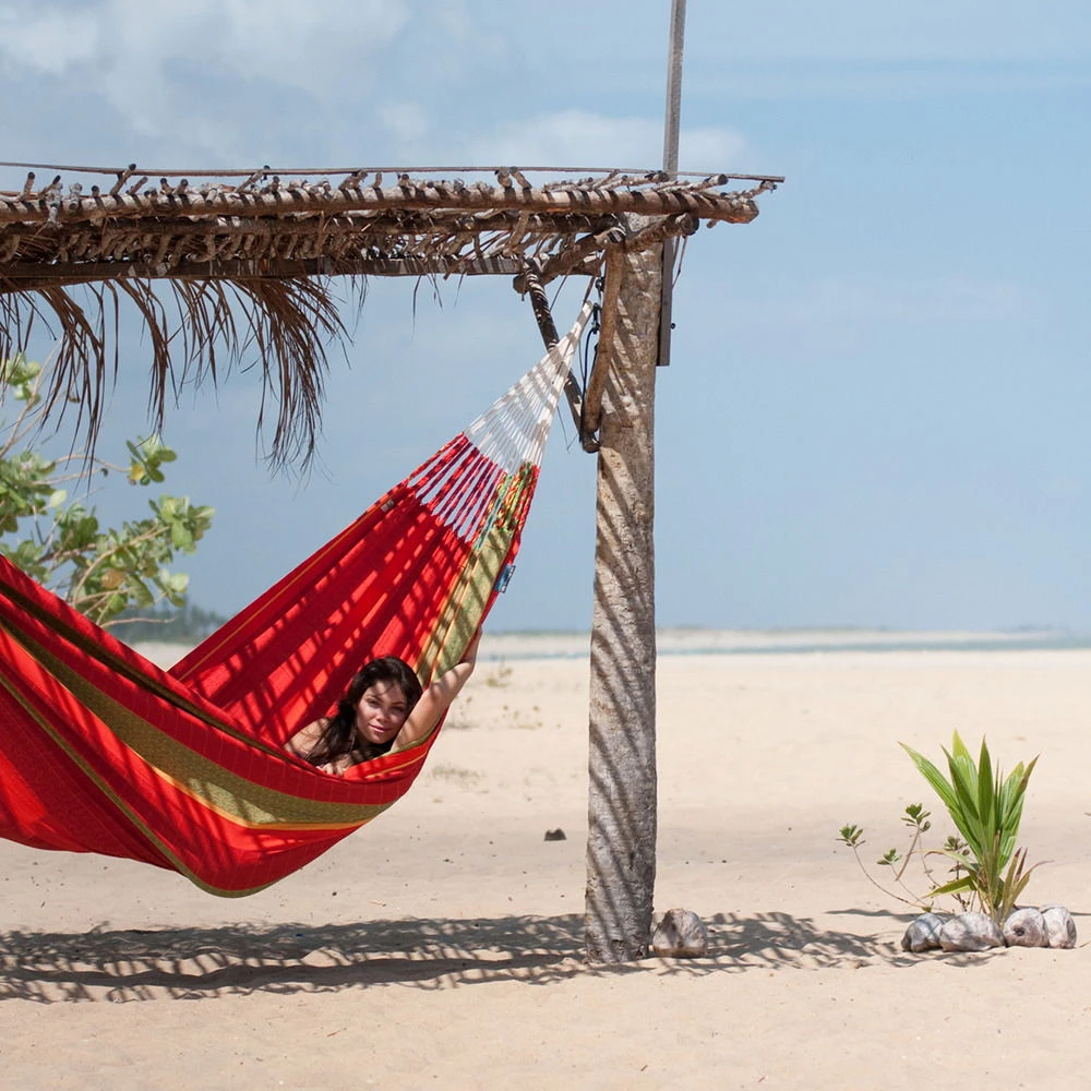 LA SIESTA Hängematte Kingsize Flora Chili, Aus Bio-Baumwolle – Bild 5