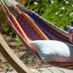 LA SIESTA Doppel-Hängematte 'Modesta', Flowers, 350 X 160 Cm -Gartenbedarf Geschäft 3940200339 Doppel Haengematte Flora Flowers Bio Baumwolle 3 106119