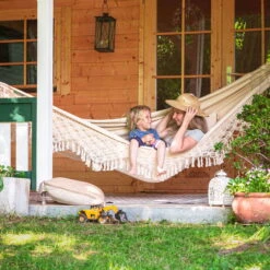 LA SIESTA Kingsize Hängematte 'Bossanova', Latte -Gartenbedarf Geschäft 3940200348 Kingsize Haengematte Bossanova Latte Bio Baumwolle 3 106147