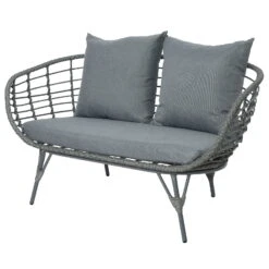 Loungegruppe 'Evora', 4-teilig, Grau 11 Loungegruppe 'Evora', 4-teilig, Grau -Gartenbedarf Geschäft 3950101015 Alu Geflechtgruppe Evora 4tlg grau inkl Kissen 3 99291