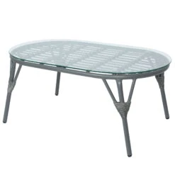 Loungegruppe 'Evora', 4-teilig, Grau 13 Loungegruppe 'Evora', 4-teilig, Grau -Gartenbedarf Geschäft 3950101015 Alu Geflechtgruppe Evora 4tlg grau inkl Kissen 4 99293